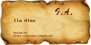 Ila Alex névjegykártya